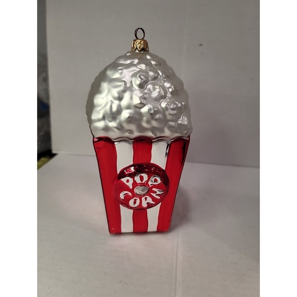Christoher Radko ornament Large Popcorn bucket glass